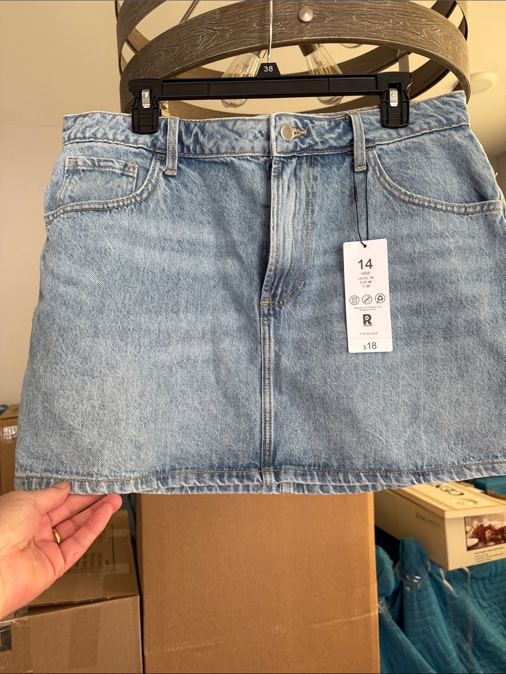 Primark Light Blue Denim Mini Skirt